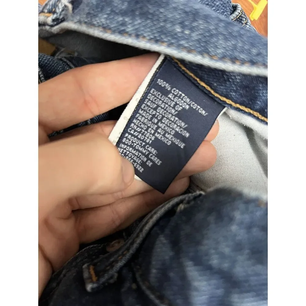 Tommy Hilfiger Jean Men 34x33 Blue Denim Medium Wash Distressed Painter‎ Pants